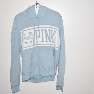PINK Victoria Secret light blue hoodie